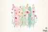 Wildflowers Brushstroke Clipart Bundle