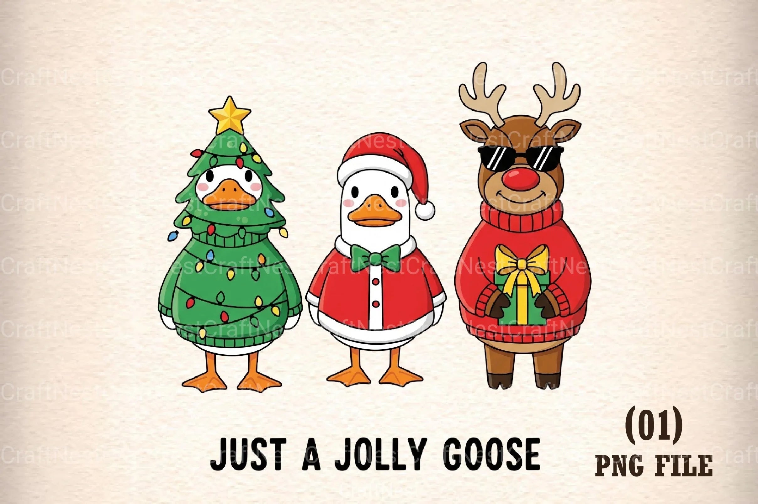 Jolly Christmas Goose Clipart Bundle 88 - CraftNest - Digital Crafting and Art