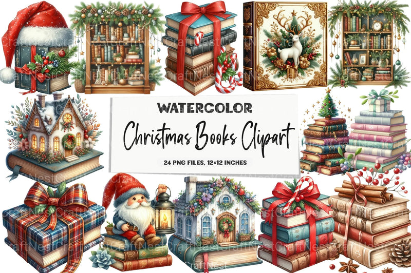 Christmas Books Clipart Bundle - CraftNest - Digital Crafting and Art