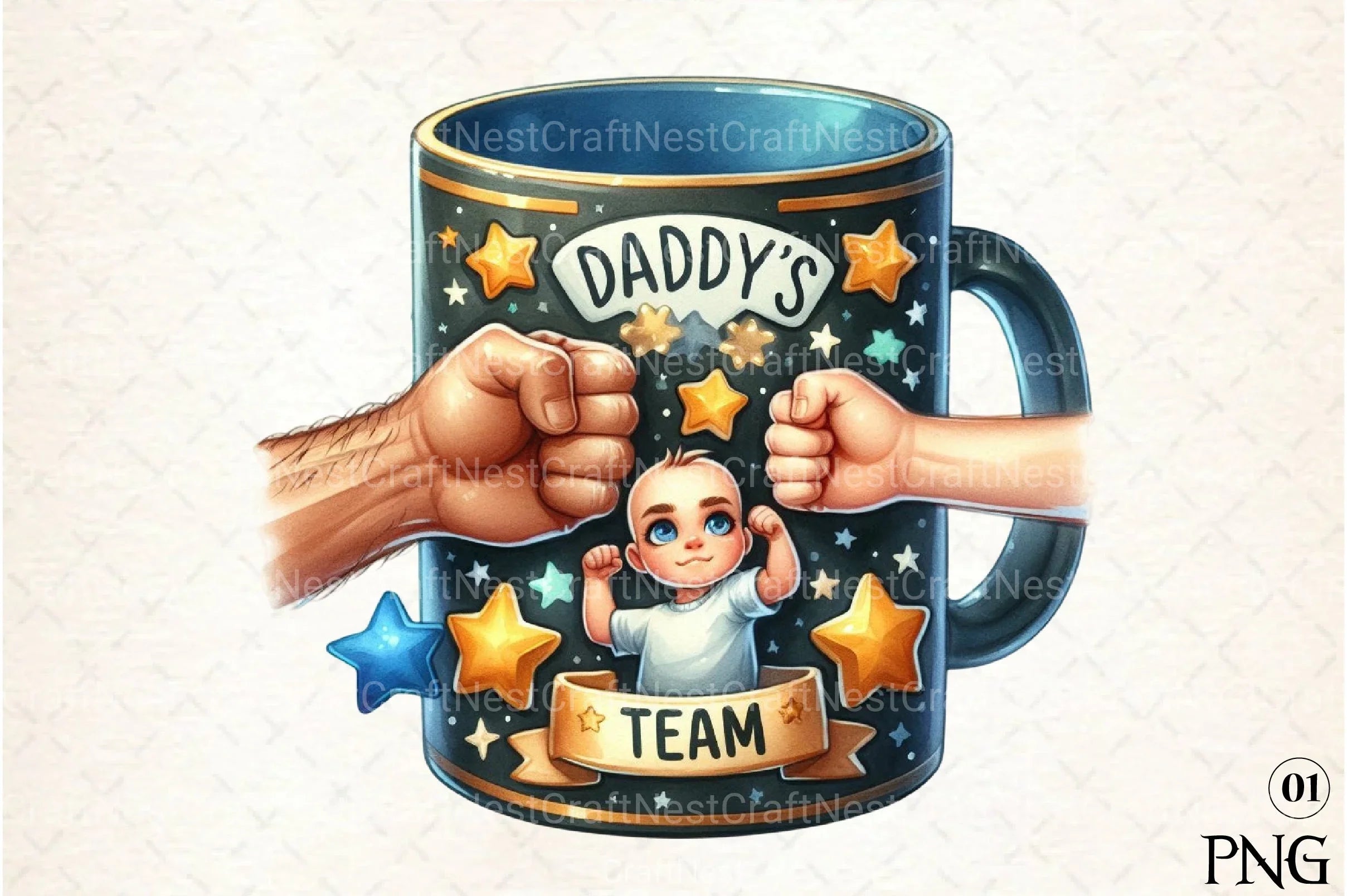 Kids Father’s Day Fist Bump Clipart Bundle 6 - CraftNest - Digital Crafting and Art