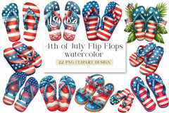 4th of July Flip Flops Clipart Bundle - CraftNest - Digital Crafting and Art