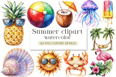Summer Clipart Bundle - CraftNest - Digital Crafting and Art