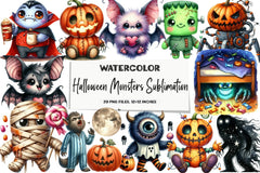 Halloween Monsters Clipart Bundle - CraftNest - Digital Crafting and Art