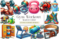 Gym Workout Clipart Bundle - CraftNest - Digital Crafting and Art