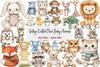 Vintage Knitted Plush Baby Animals Clipart Bundle