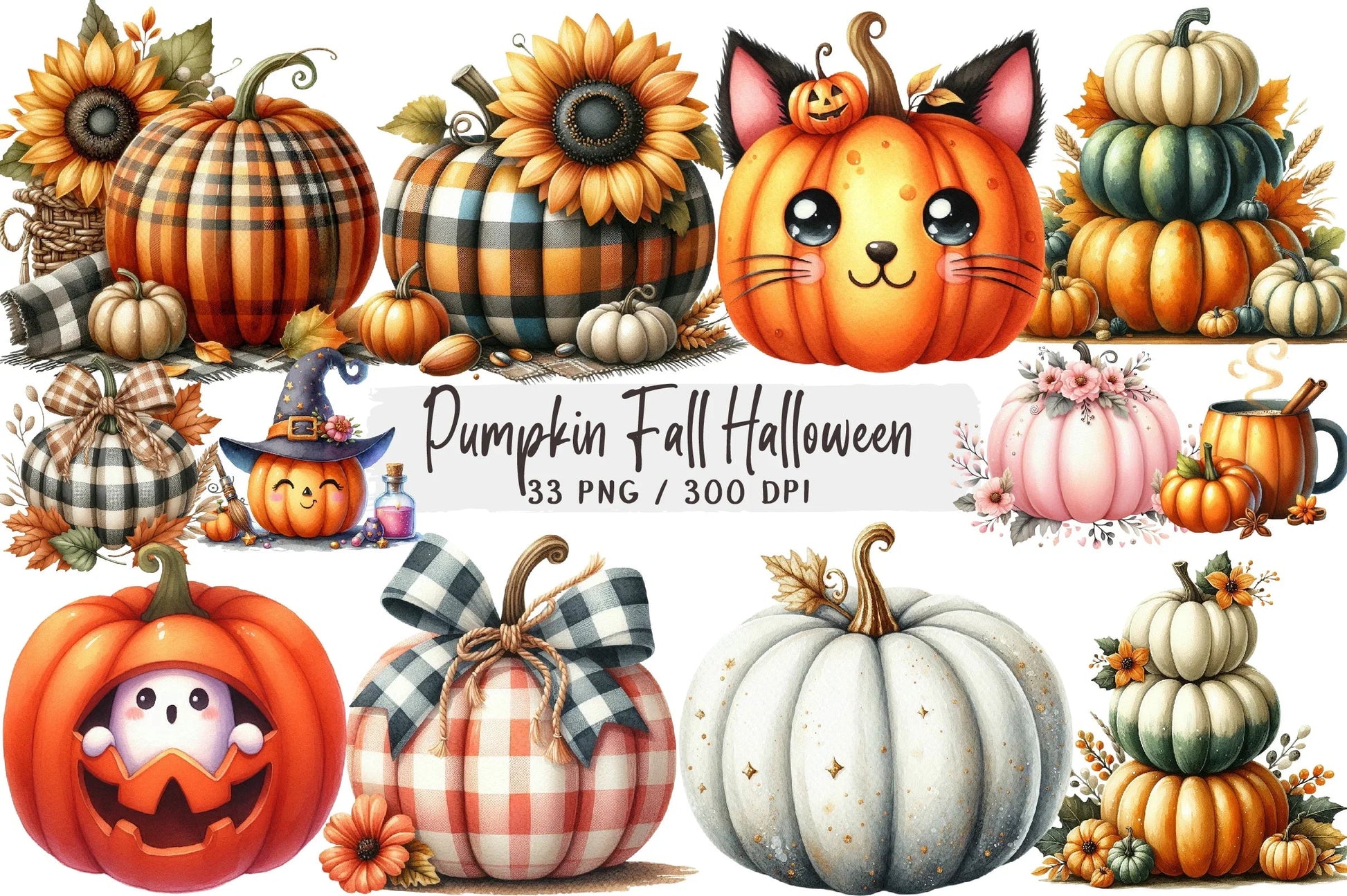 Pumpkin Halloween Clipart Bundle - CraftNest - Digital Crafting and Art