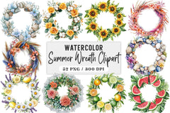 Summer Wreath Clipart Bundle - CraftNest - Digital Crafting and Art