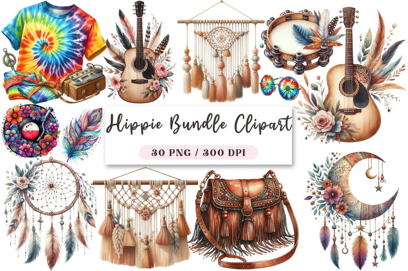 Hippie Clipart Bundle - CraftNest - Digital Crafting and Art