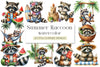 Summer Raccoon Clipart Bundle