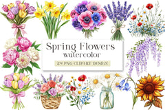 Spring Flowers Clipart Bundle - CraftNest - Digital Crafting and Art