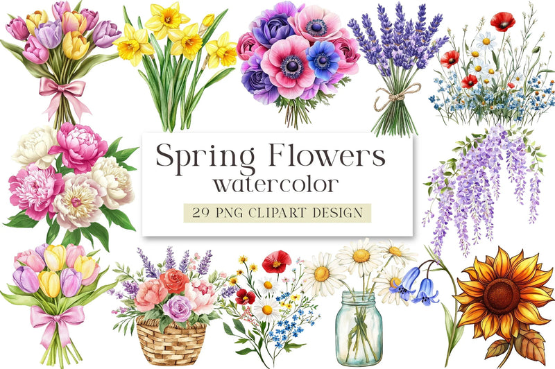 Spring Flowers Clipart Bundle - CraftNest - Digital Crafting and Art