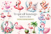 Cute Flamingo Tropical Bird Clipart Bundle