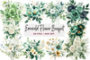 Emerald Flower Bouquet Clipart Bundle