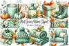 Mint Green Autumn Clipart Bundle