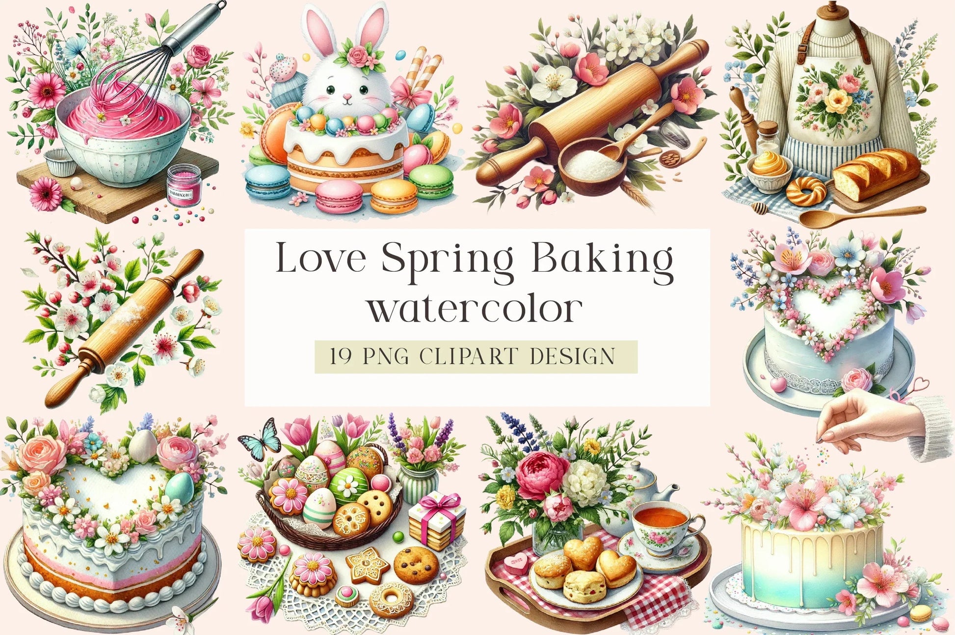 Love Spring Baking Clipart Bundle - CraftNest - Digital Crafting and Art