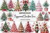 Peppermint Christmas Trees Clipart Bundle