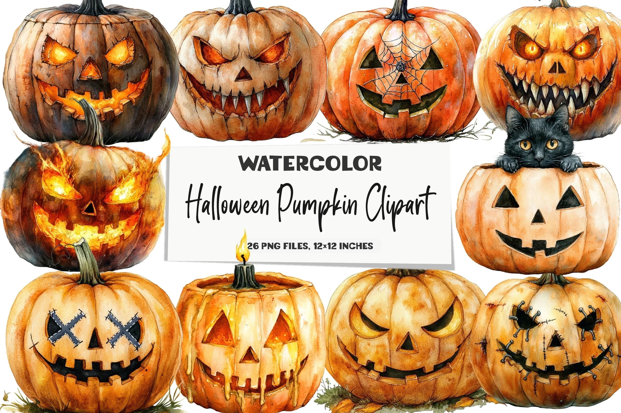 Halloween Pumpkin Clipart Bundle - CraftNest - Digital Crafting and Art