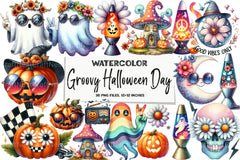 Groovy Halloween Day Clipart Bundle 2 - CraftNest - Digital Crafting and Art