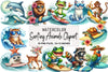 Surfing Animals Clipart Bundle