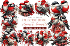 Valentine Birds Clipart Bundle - CraftNest - Digital Crafting and Art