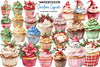 Christmas Cupcake Clipart Bundle