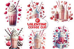Valentine Coffee Cup Clipart Bundle 88 - CraftNest - Digital Crafting and Art