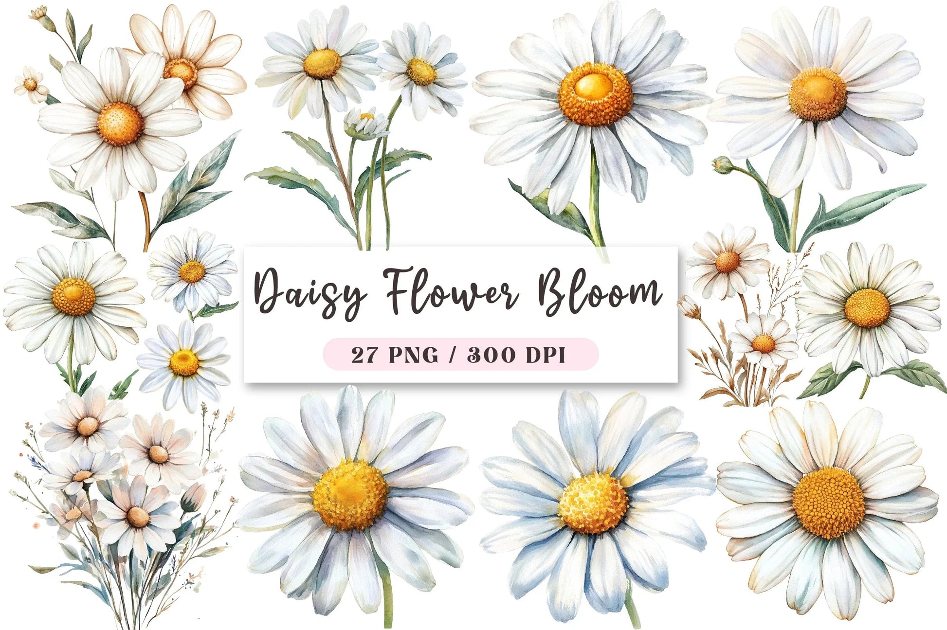 Daisy Flower Bloom Clipart Bundle - CraftNest - Digital Crafting and Art