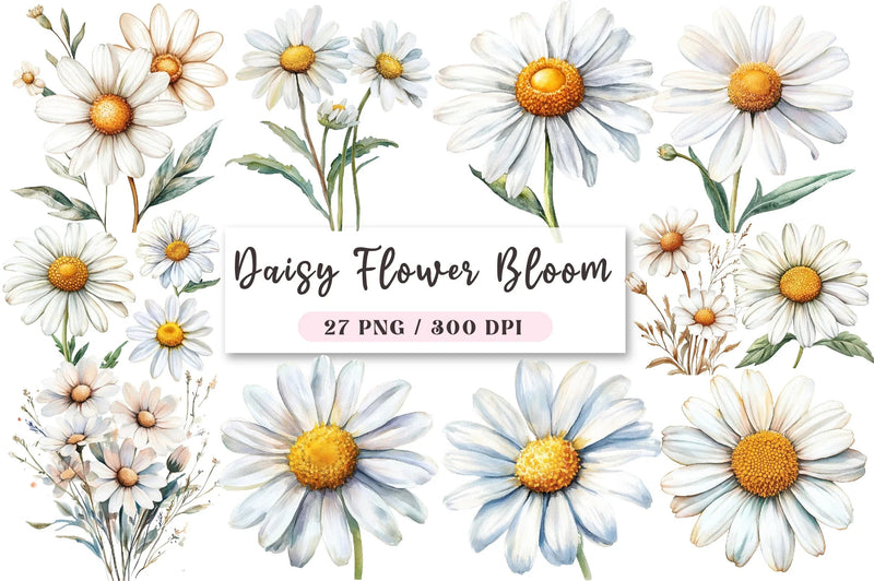 Daisy Flower Bloom Clipart Bundle - CraftNest - Digital Crafting and Art