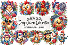 Crazy Chicken Clipart Bundle - CraftNest - Digital Crafting and Art