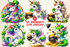 St. Patrick's Day Unicorn Clipart Bundle 99 - CraftNest - Digital Crafting and Art