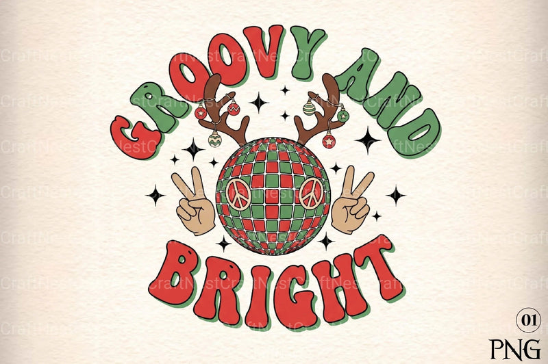 Groovy Christmas Clipart Bundle - CraftNest - Digital Crafting and Art