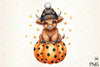 Cute Highland Cow Halloween Clipart Bundle