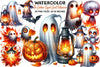 Ember Eyed Ghost Halloween Clipart Bundle