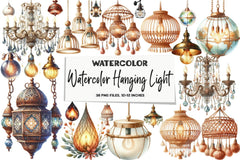 Hanging Light Clipart Bundle - CraftNest - Digital Crafting and Art