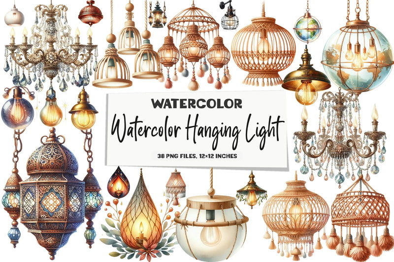 Hanging Light Clipart Bundle - CraftNest - Digital Crafting and Art