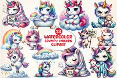 Grumpy Unicorn Clipart Bundle - CraftNest - Digital Crafting and Art