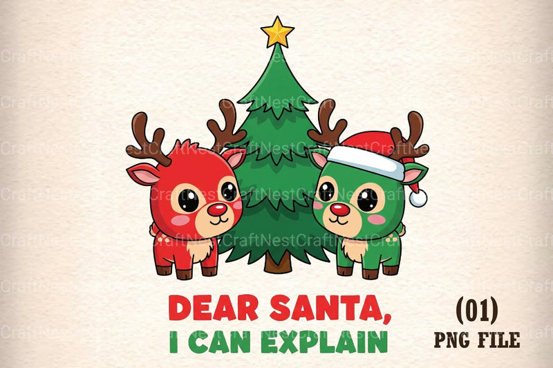 Dear Santa, I Can Explain Christmas Clipart Bundle - CraftNest - Digital Crafting and Art