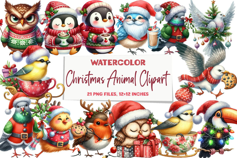 Christmas Animal Clipart Bundle - CraftNest - Digital Crafting and Art
