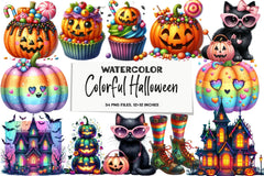 Colorful Halloween Clipart Bundle - CraftNest - Digital Crafting and Art