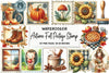 Autumn Fall Postage Stamp Clipart Bundle