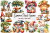 Summer Peach Gnome Clipart Bundle