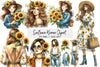 Sunflower Woman Clipart Bundle