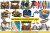 Summer Beach View Clipart Bundle