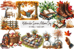 Serene Autumn Day Clipart Bundle - CraftNest - Digital Crafting and Art