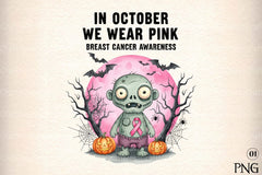 Halloween Breast Cancer Clipart Bundle 3 - CraftNest - Digital Crafting and Art