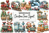 Christmas Train Clipart Bundle