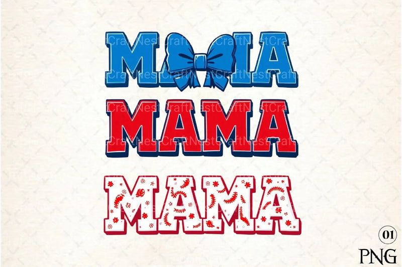 Baseball Mama Coquette Bow Clipart Bundle - CraftNest - Digital Crafting and Art