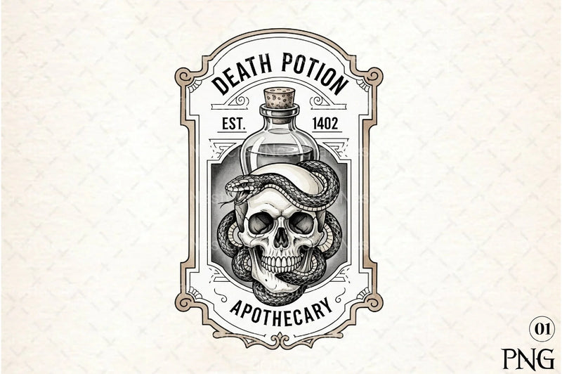 Vintage Halloween Potion Labels Clipart Bundle 4 - CraftNest - Digital Crafting and Art
