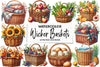Wicker Baskets Clipart Bundle