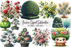 Bushes Clipart Bundle for Creative Designs - CraftNest - Digital Crafting and Art